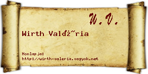 Wirth Valéria névjegykártya